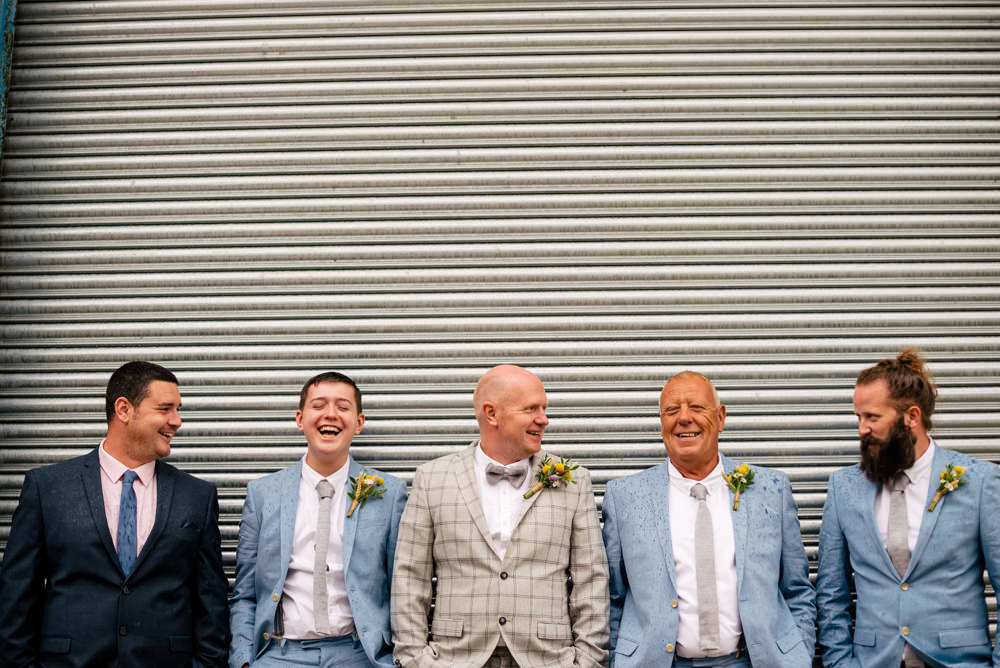 Groom Groomsmen Bow Ties Braces Check Suit Eclectic Wedding Paul and Tim Photographers