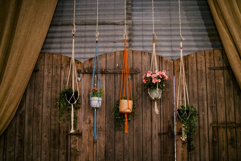 Macrame Plant Pots Eclectic Wedding Paul and Tim Photographers