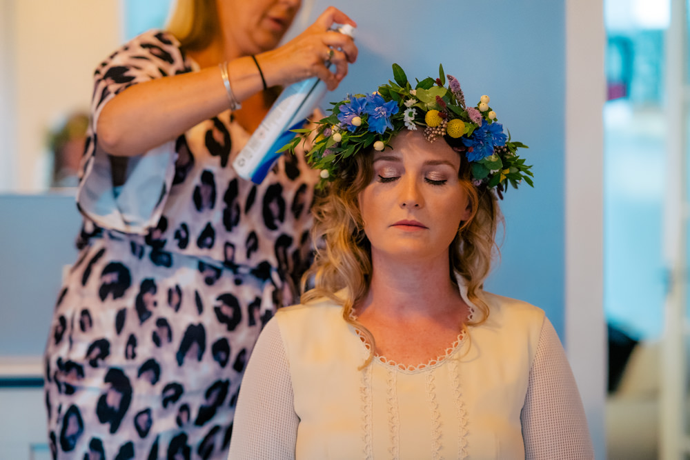 Bride Bridal Flower Crown Eclectic Wedding Paul and Tim Photographers