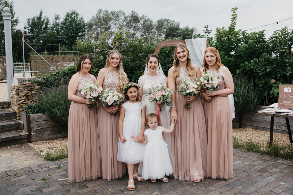 Bridesmaids Bridesmaid Dress Dresses Rose Gold Sequin Field Kitchen Wedding Siobhan Amy Photography
