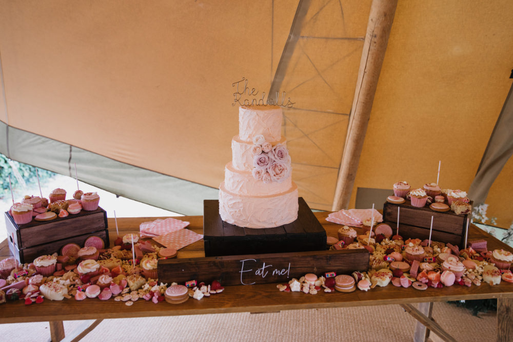 Cake Dessert Table Field Kitchen Wedding Siobhan Amy Photography