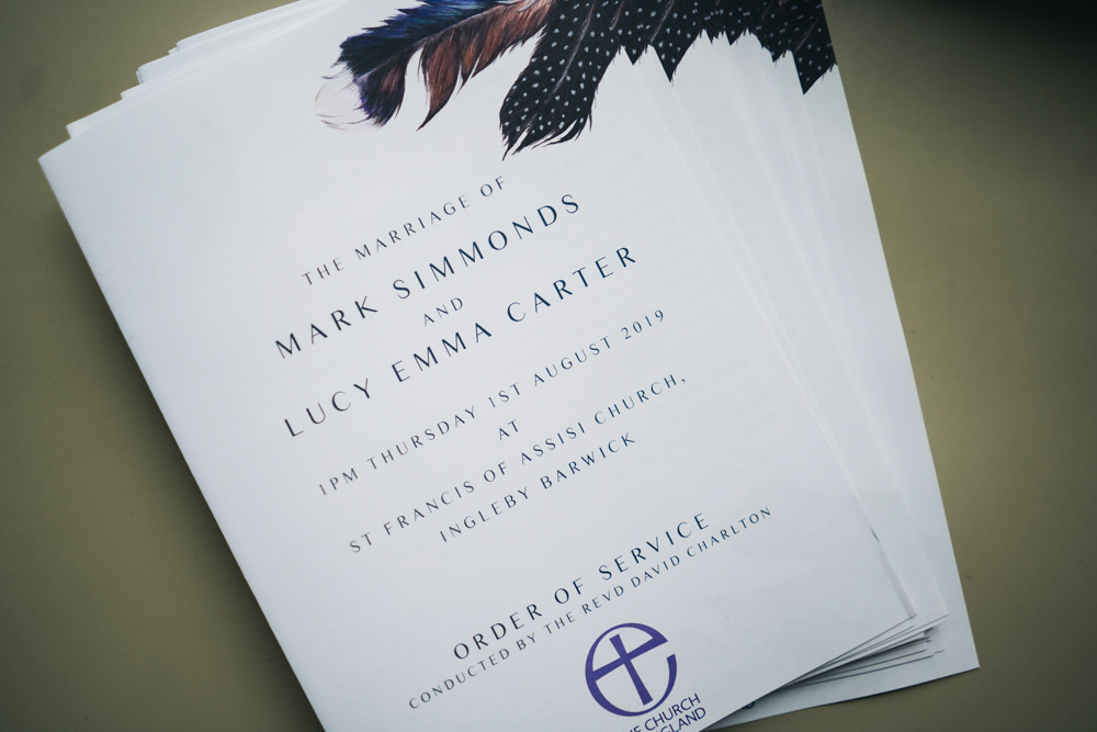 Feather Stationer Invite Invitation Hammer and Pincers Wedding Sally T Photography