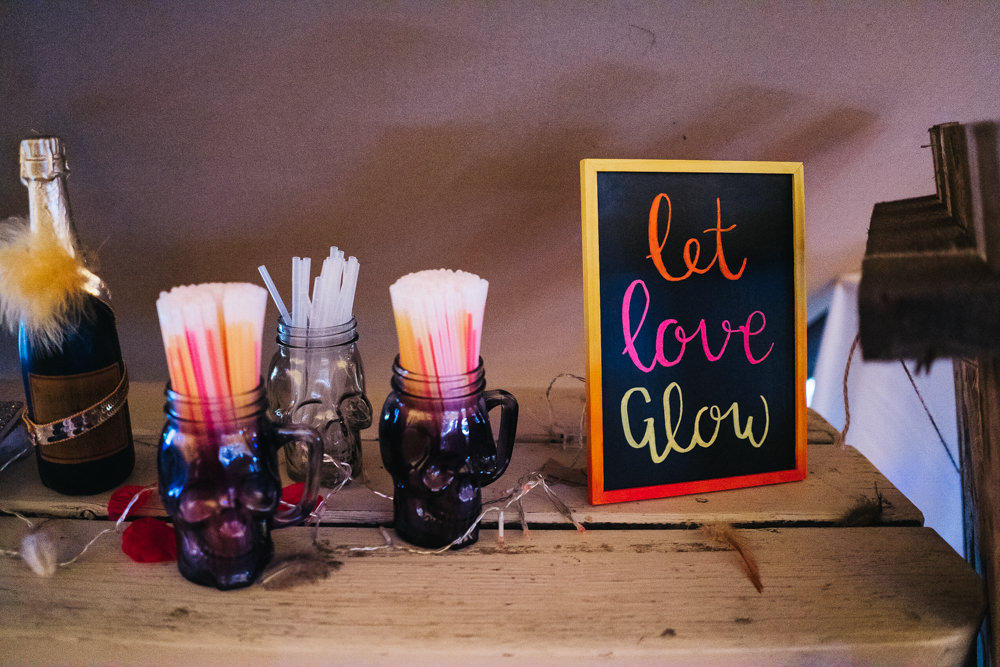 Glow Sticks Hammer and Pincers Wedding Sally T Photography