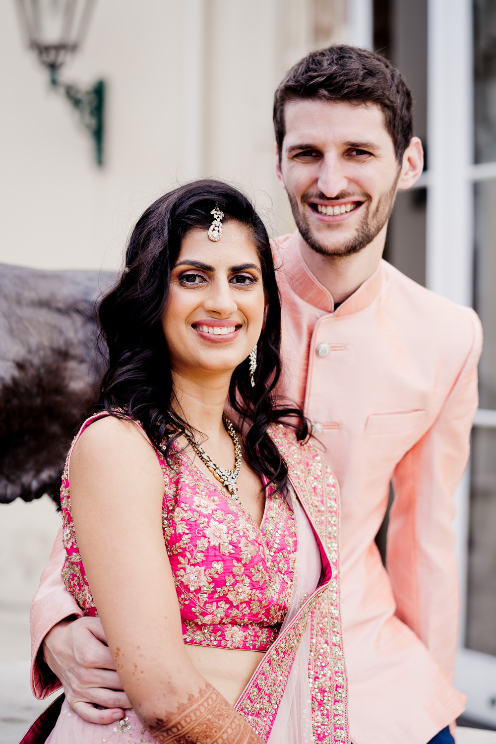 Pink Nehru Jacket Groom Indian Wedding UK Laura May Photography