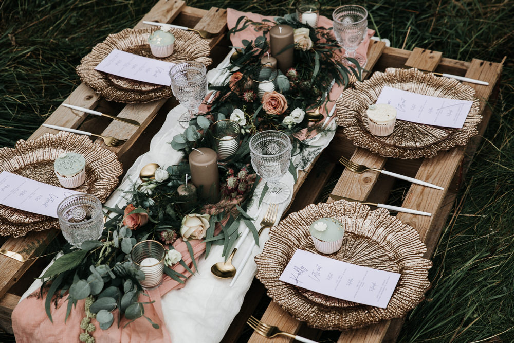 Micro Wedding Ideas Gareth J Photography Wooden Pallet Table Decor Flowers Decoration