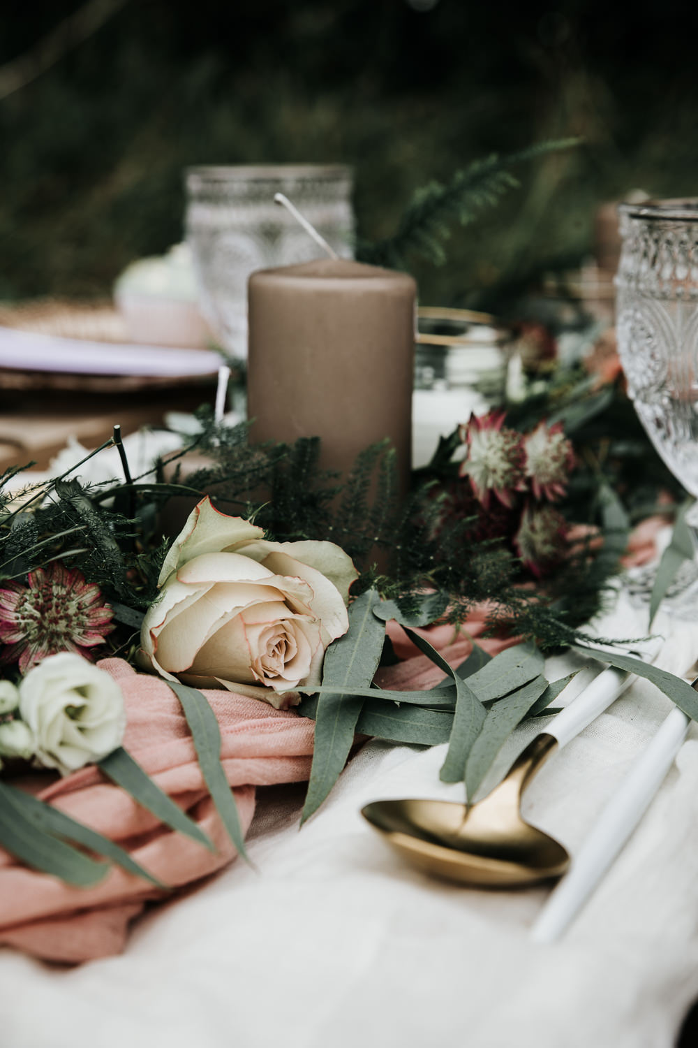 Micro Wedding Ideas Gareth J Photography Centrepiece Table Candle Flowers 