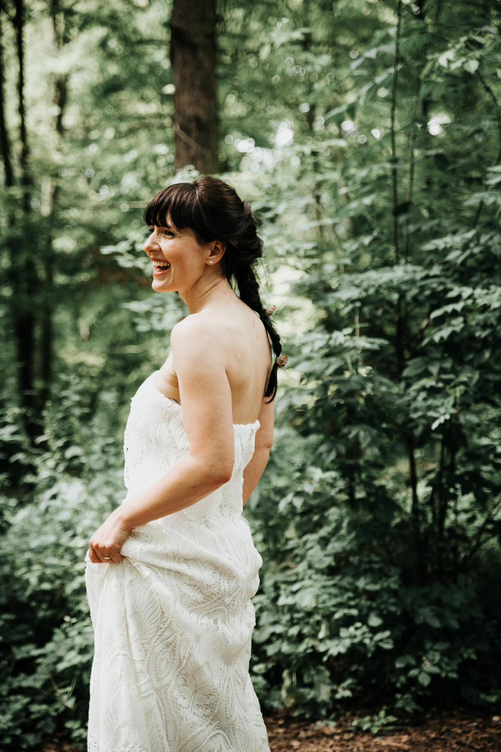 Micro Wedding Ideas Gareth J Photography Dress Gown Bride Bridal Strapless Lace Lisa Lyons