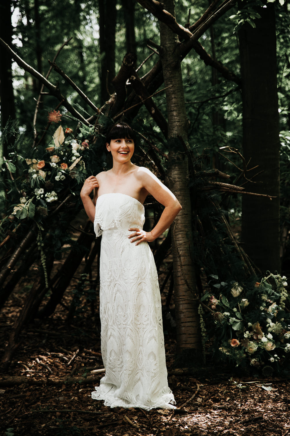 Micro Wedding Ideas Gareth J Photography Dress Gown Bride Bridal Strapless Lace Lisa Lyons