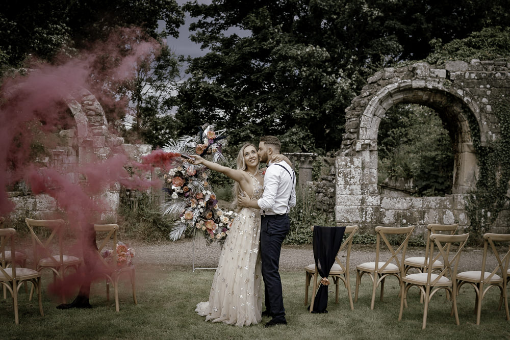 Smoke Bomb Midsummer Night's Dream Wedding Ideas Dani Louise Photography