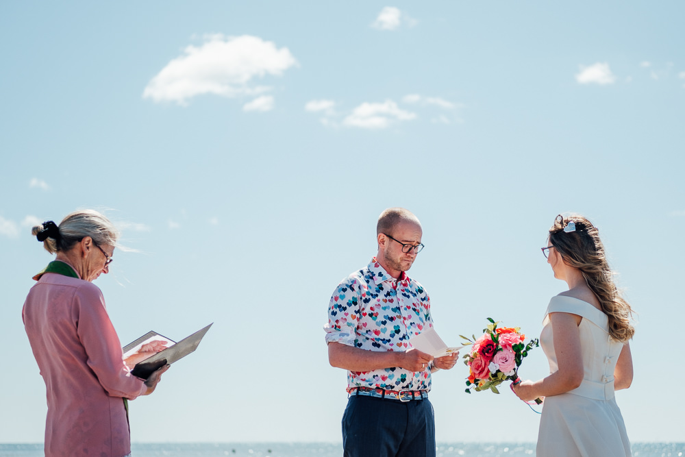 Beach Blessing Ceremony Pandemic Wedding Anna Pumer Photography
