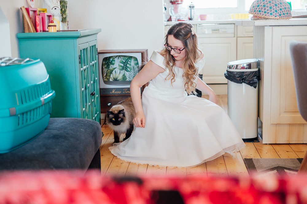 Bride Bridal Dress Gown Short Tea Length Pandemic Wedding Anna Pumer Photography
