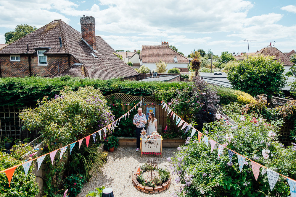 Bunting Ribbons Garden Pandemic Wedding Anna Pumer Photography