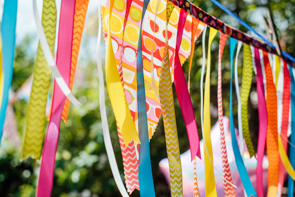 Bunting Ribbons Garden Pandemic Wedding Anna Pumer Photography