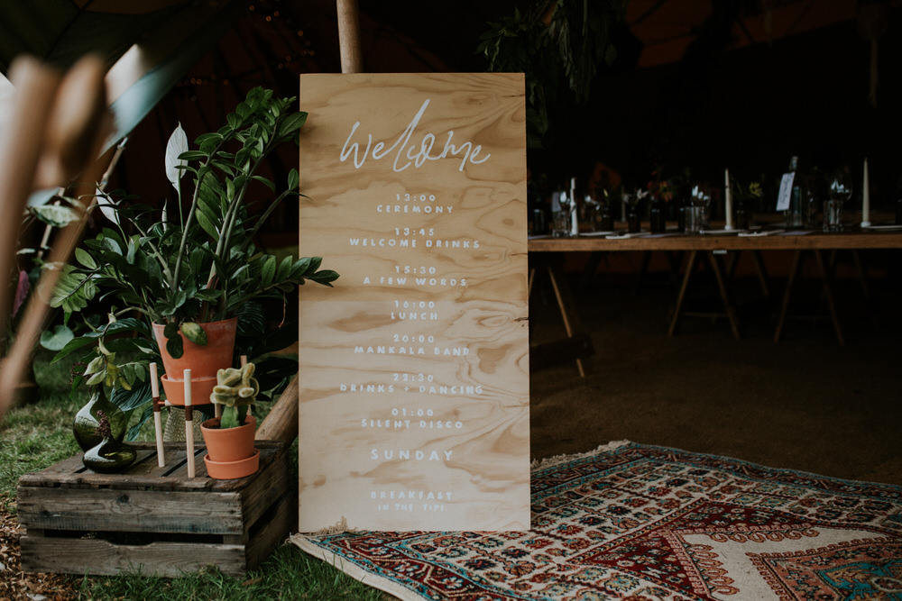 Welcome Sign Signs Signage Modern Calligraphy Pennard Hill Farm Wedding MT Studio