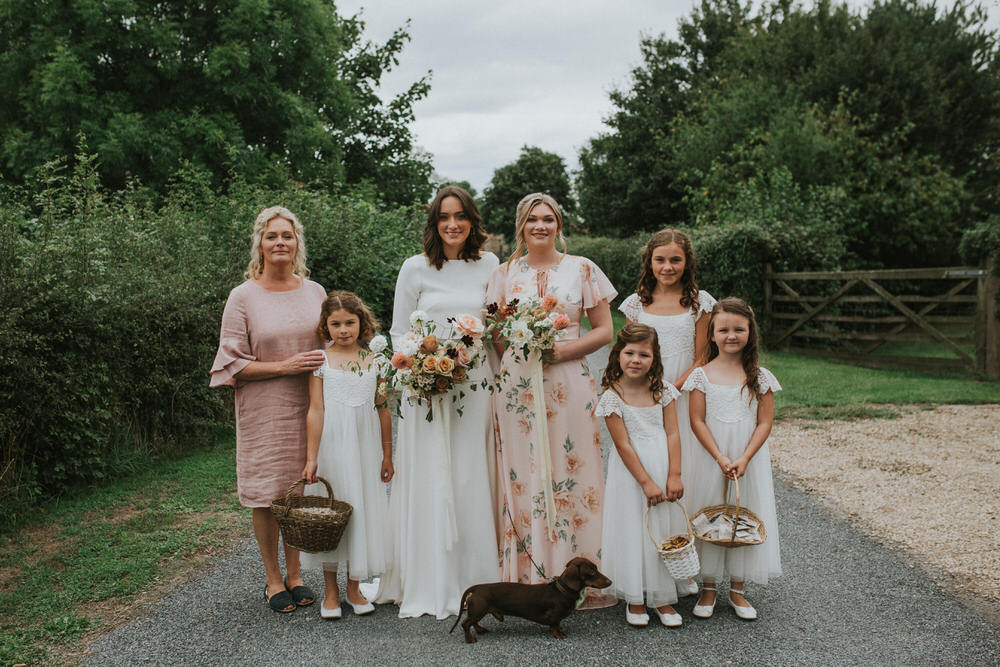 Bridesmaids Bridesmaid Dress Dresses Mix Match Pink Pennard Hill Farm Wedding MT Studio