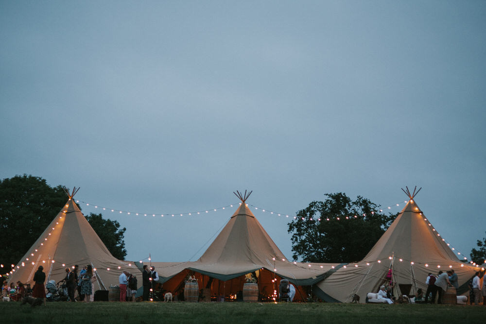 Tipi Lighting Lights Fairy Lights Pennard Hill Farm Wedding MT Studio
