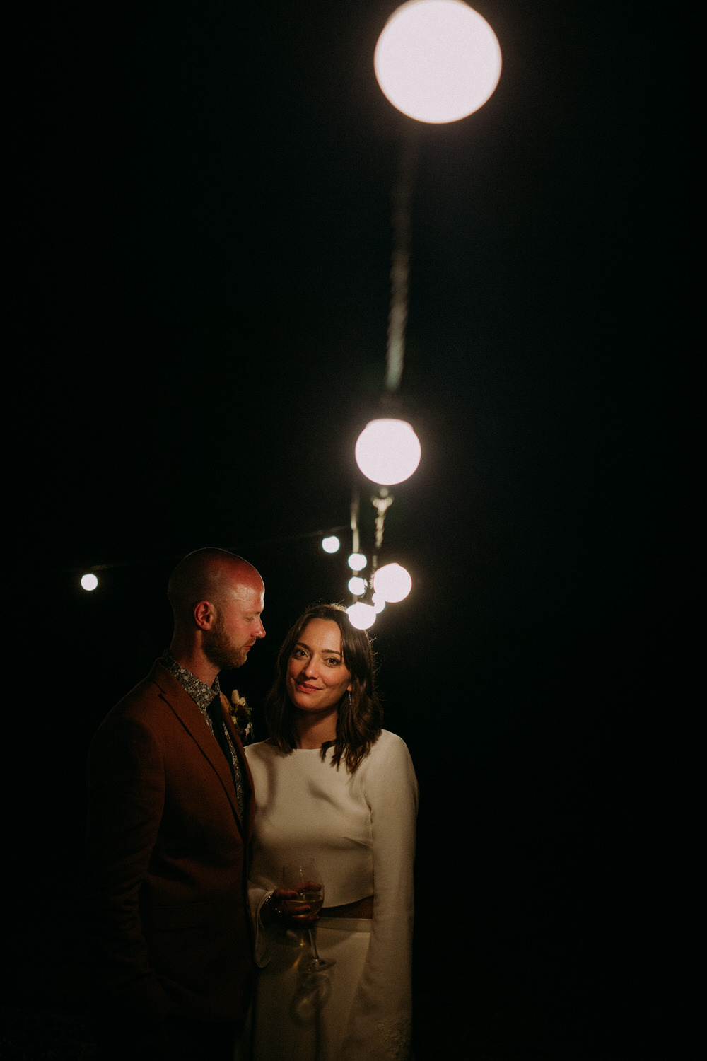 Festoon Lights Pennard Hill Farm Wedding MT Studio