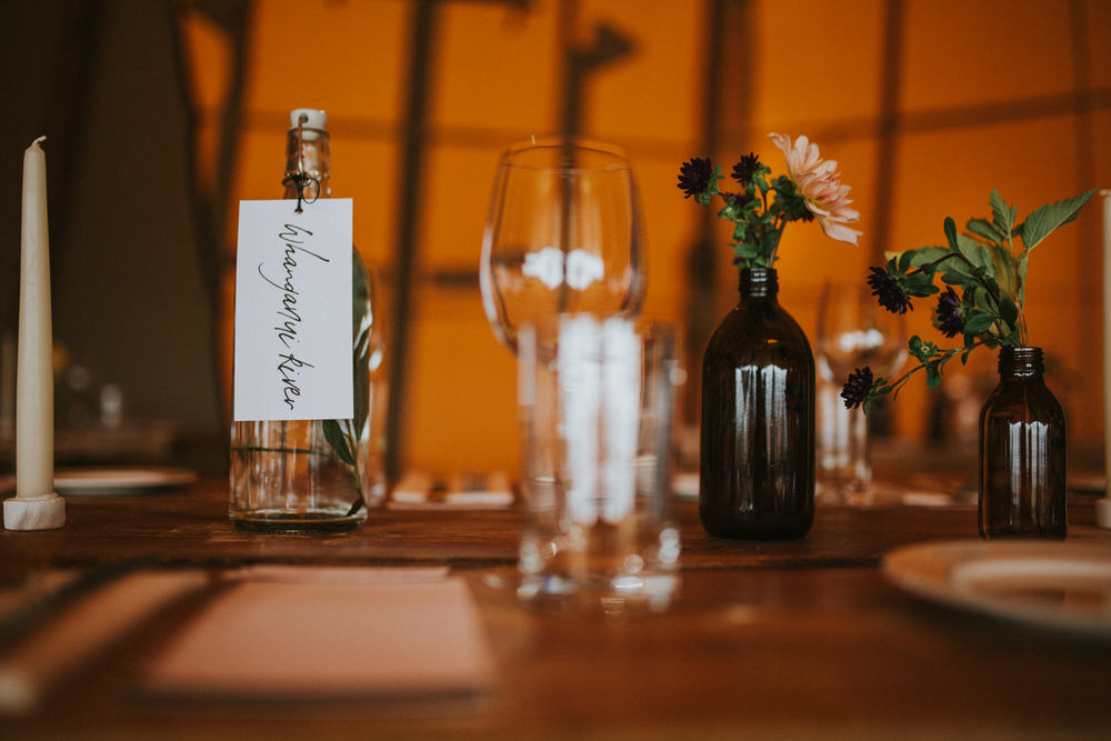 Place Name Setting Calligraphy Pennard Hill Farm Wedding MT Studio