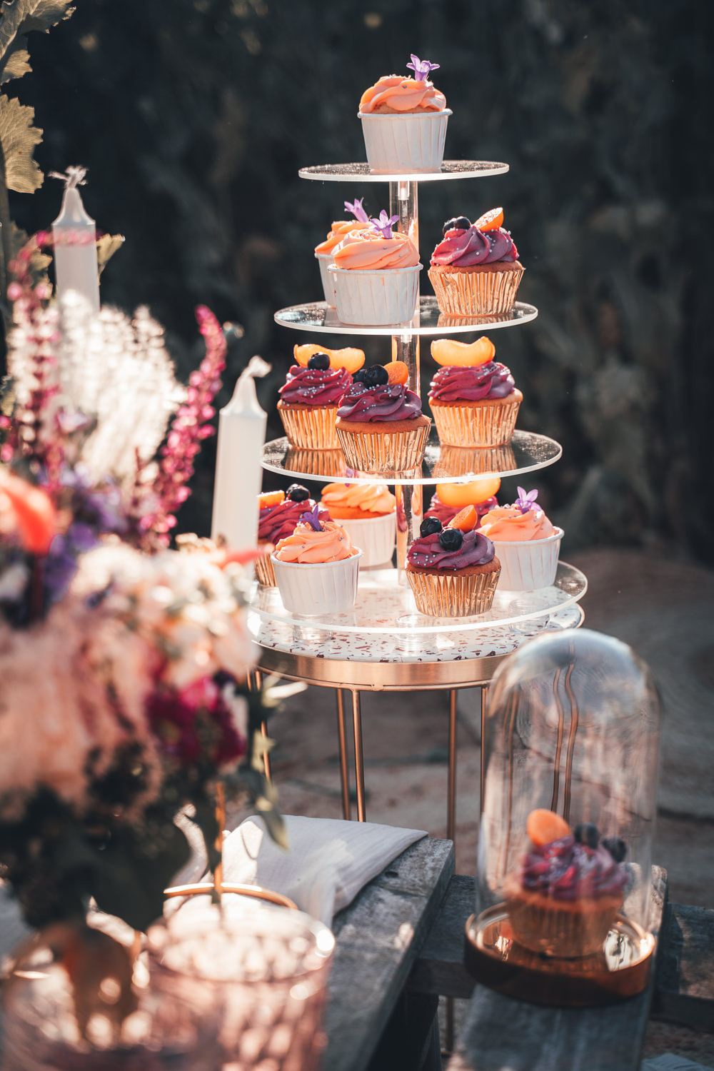 Cupcake Tower Cake Poppy Field Wedding NT Creatives