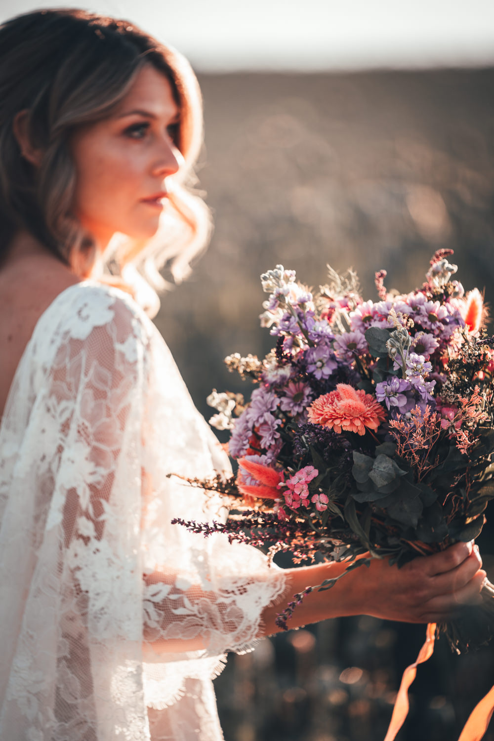Bouquet Flowers Bride Bridal Lilac Red Wild Poppy Field Wedding NT Creatives