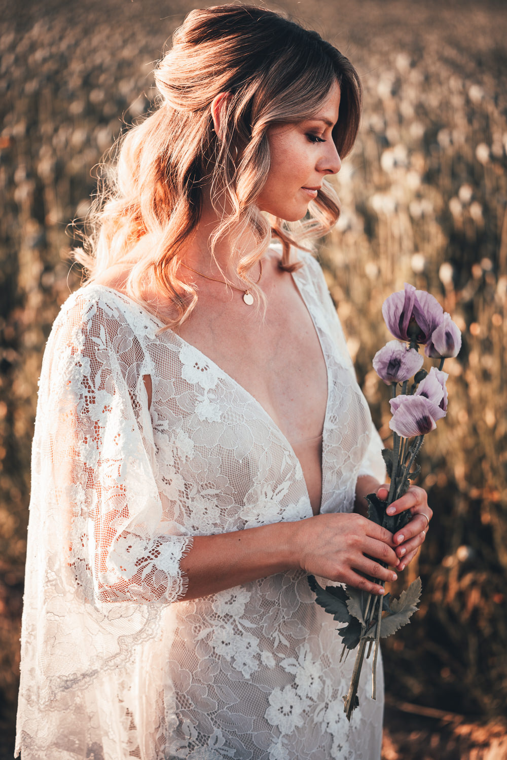 Bride Bridal Hair Style Half Up Half Down Poppy Field Wedding NT Creatives