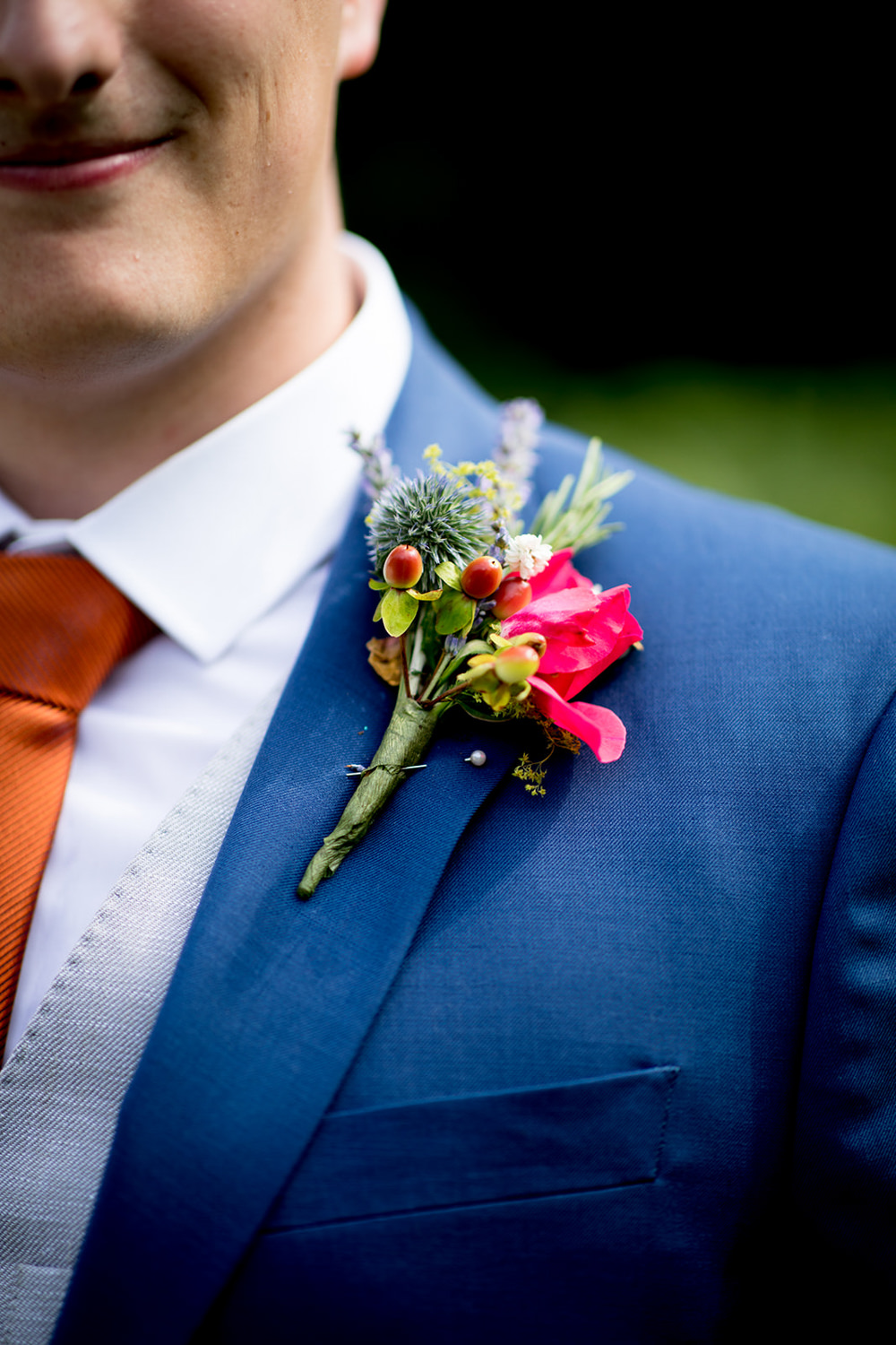 Groom Buttonhole Flowers Pythouse Kitchen Garden Wedding Jessica Hayman Photography