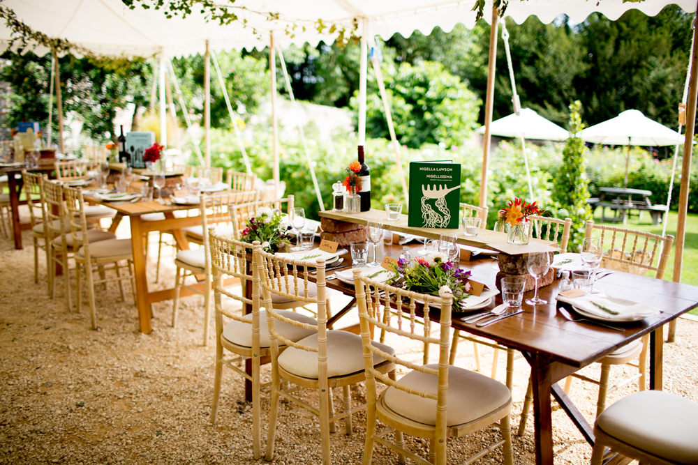 Open Side Marquee Tent Long Wooden Tables Decor Pythouse Kitchen Garden Wedding Jessica Hayman Photography