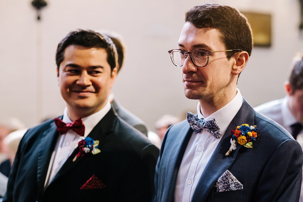 Groom Suit Navy Bow Tie Glasses Royal Hospital Chelsea Wedding Kristian Leven Photography