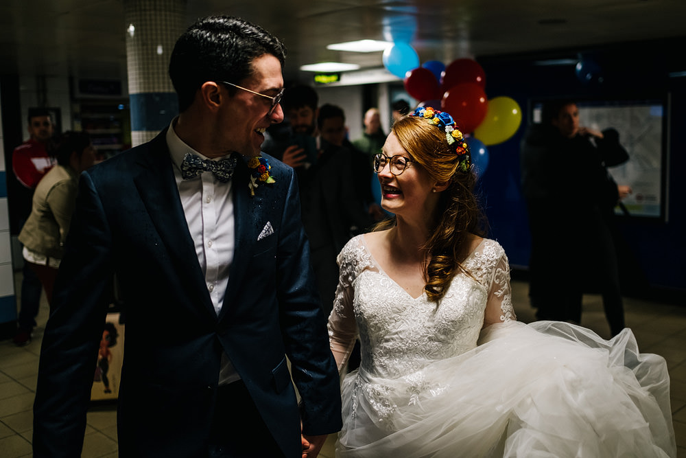Underground Tube London Transport Royal Hospital Chelsea Wedding Kristian Leven Photography