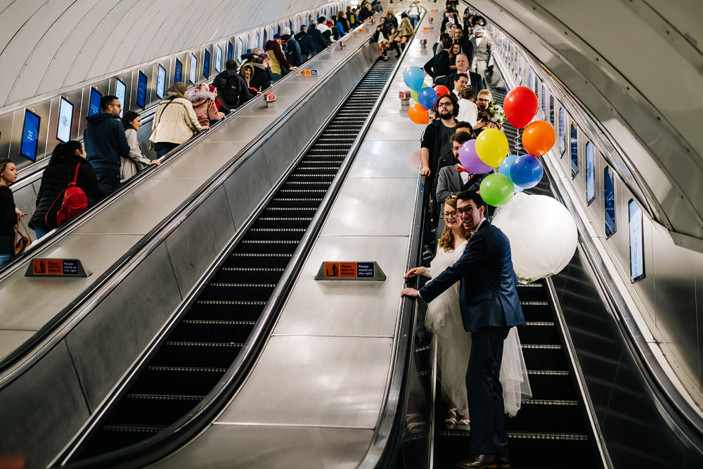 Underground Tube London Transport Royal Hospital Chelsea Wedding Kristian Leven Photography
