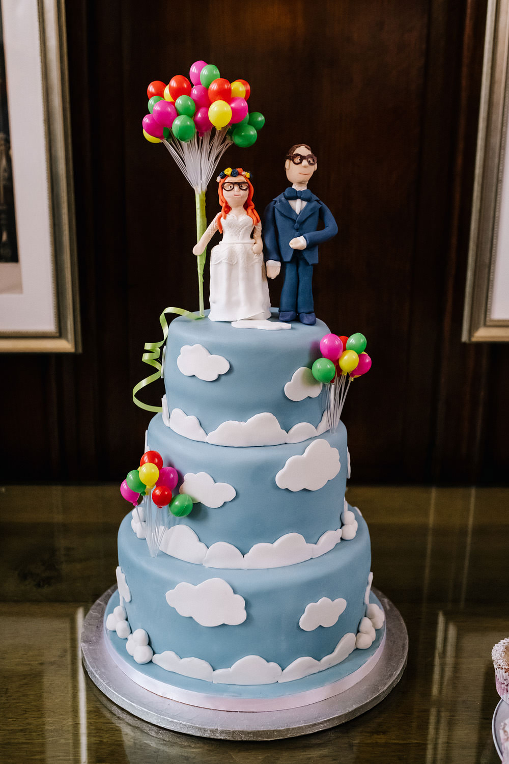 Cloud Cake Balloons Toppers Bride Groom Royal Hospital Chelsea Wedding Kristian Leven Photography