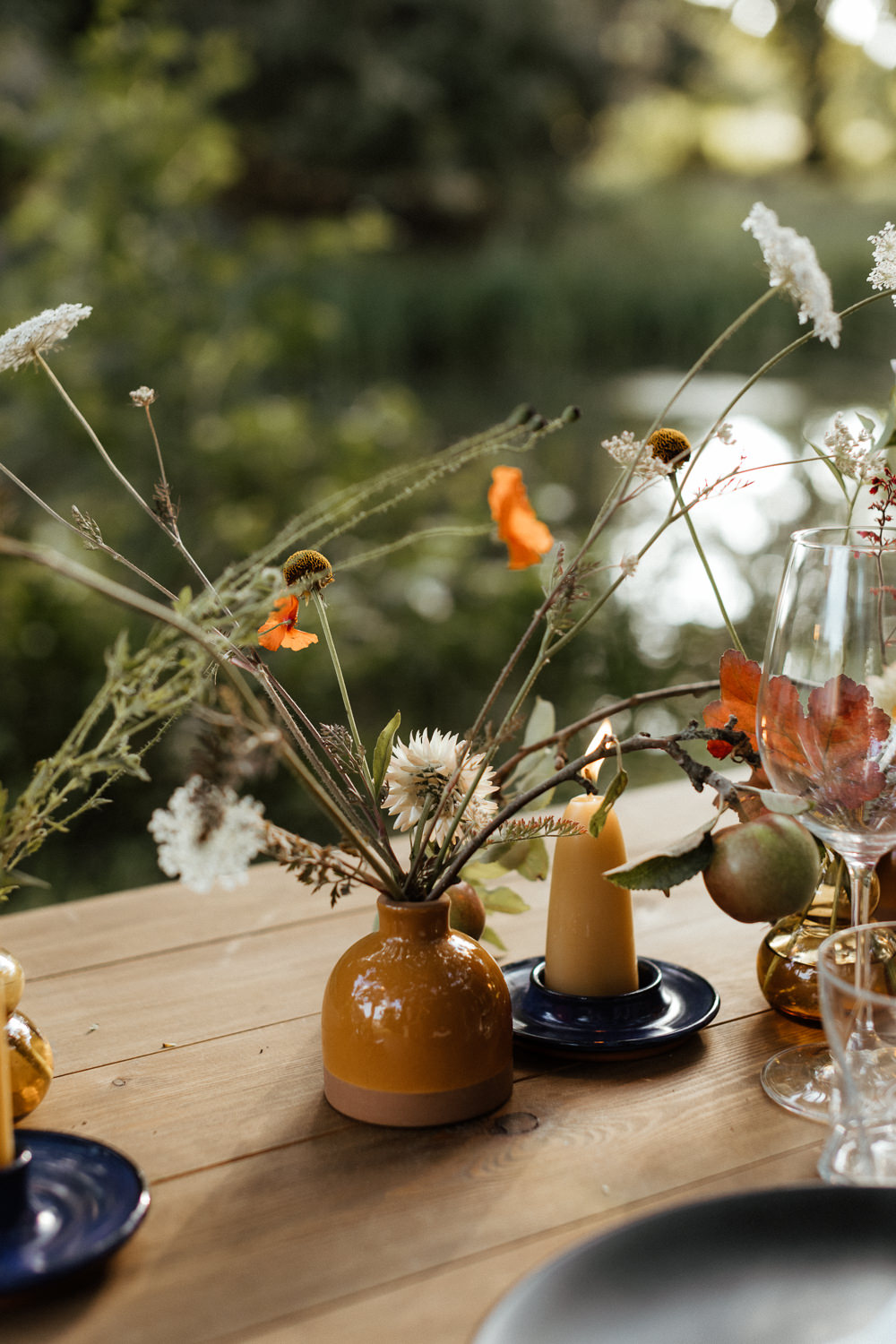 Table Tablescape Decor Flowers Candles Small Wedding Ideas UK Caitlin and Jones