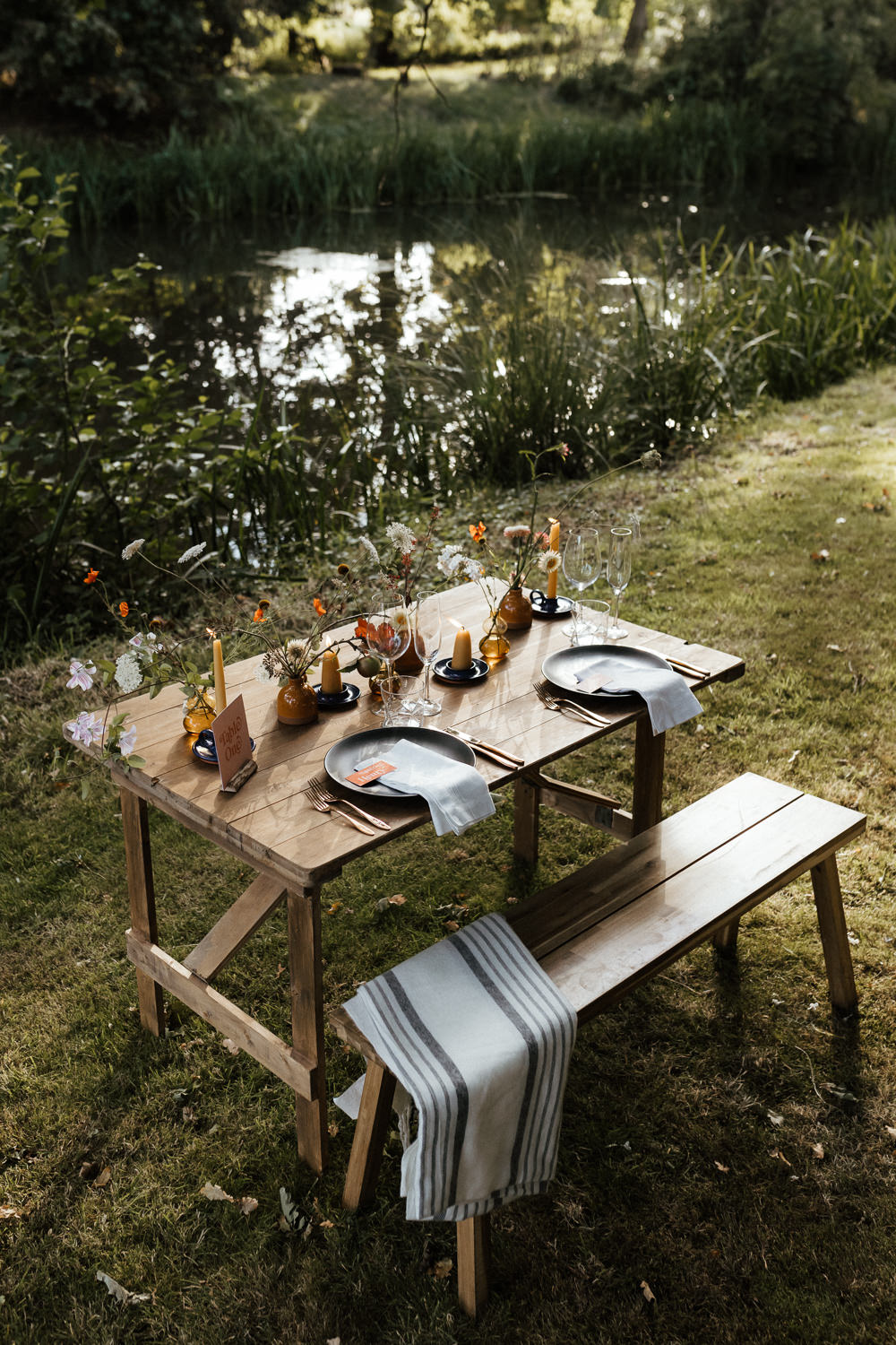 Table Tablescape Decor Flowers Candles Garden Small Wedding Ideas UK Caitlin and Jones