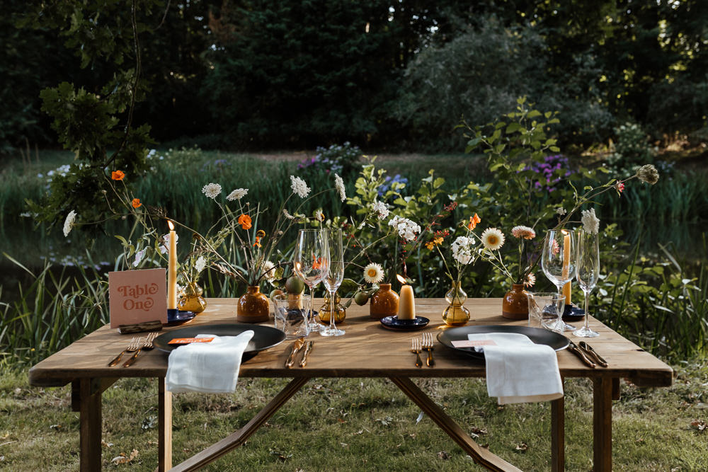 Table Tablescape Decor Flowers Candles Garden Small Wedding Ideas UK Caitlin and Jones
