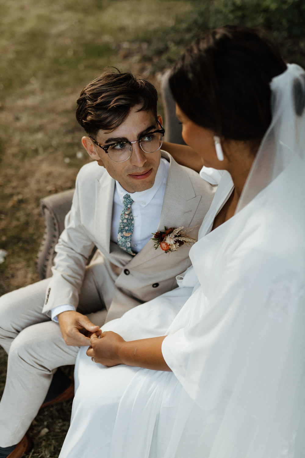 Groom Suit Double Breasted Buttonhole Flowers Small Wedding Ideas UK Caitlin and Jones