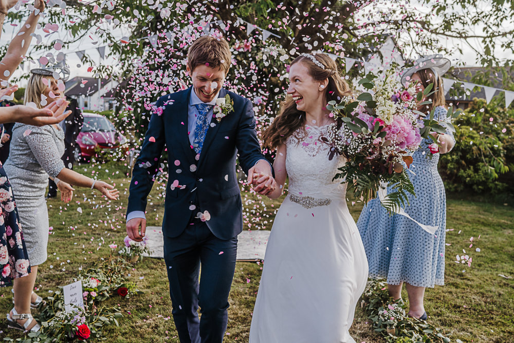 Confetti Throw Socially Distanced Wedding Tiffany Gage Photography