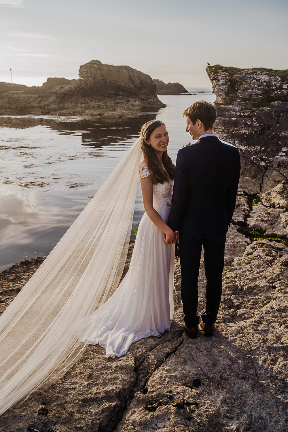 Dress Gown Bride Bridal Lace Cap Sleeves Wed2B Veil Socially Distanced Wedding Tiffany Gage Photography