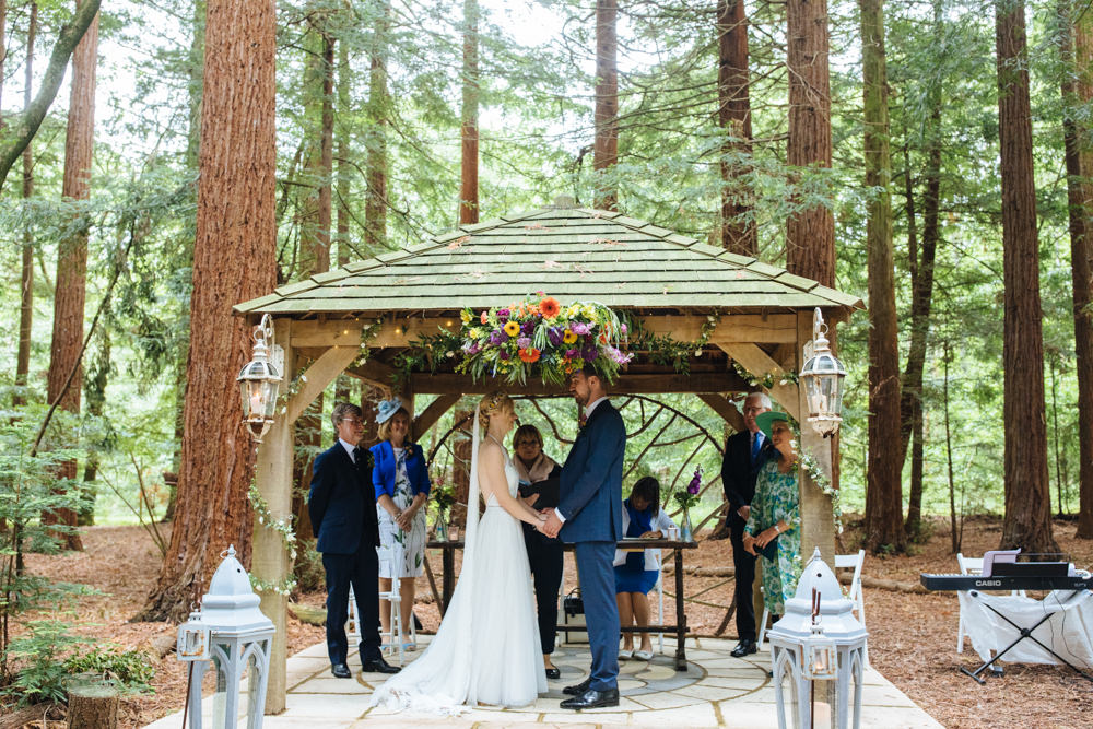 Woodland Forest Ceremony Outdoor Two Woods Estate Wedding Laura Debourde Photography