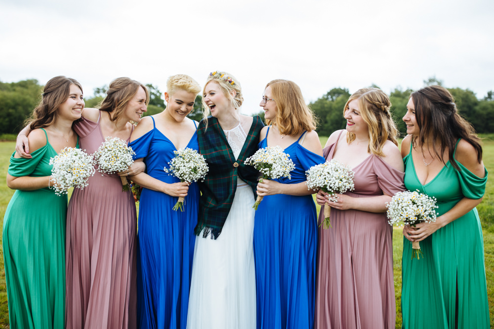 Bridesmaids Bridesmaid Dress Dresses Pink Blue Two Woods Estate Wedding Laura Debourde Photography