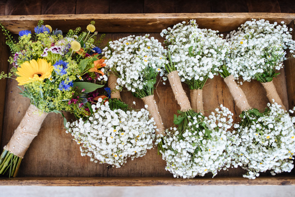 Bouquets Bride Bridesmaid Two Woods Estate Wedding Laura Debourde Photography