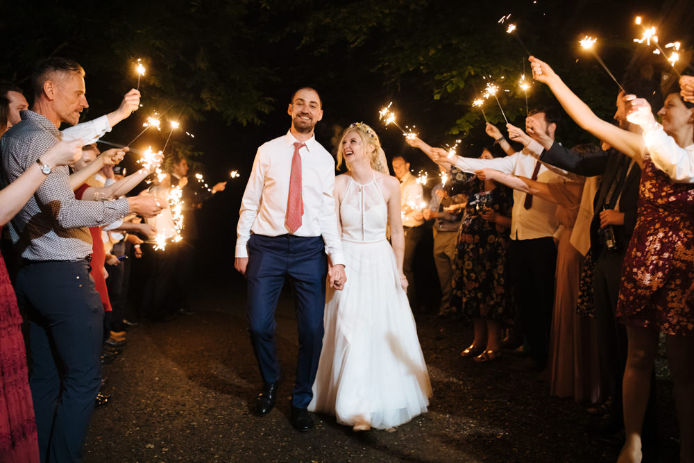 Sparklers Exit Sparkler Send Off Two Woods Estate Wedding Laura Debourde Photography