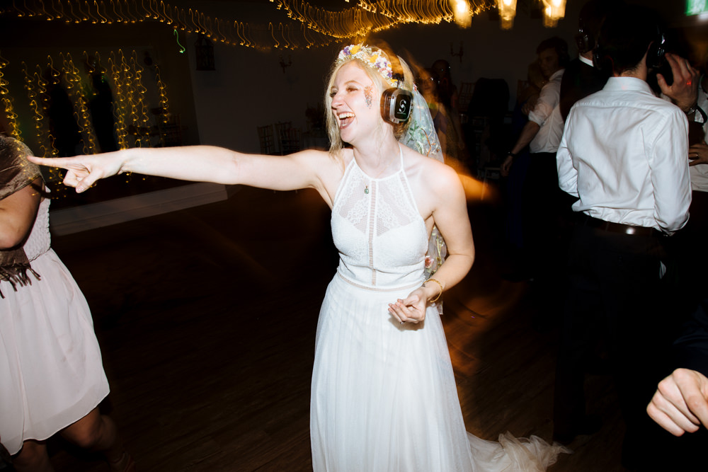 Silent Disco Two Woods Estate Wedding Laura Debourde Photography