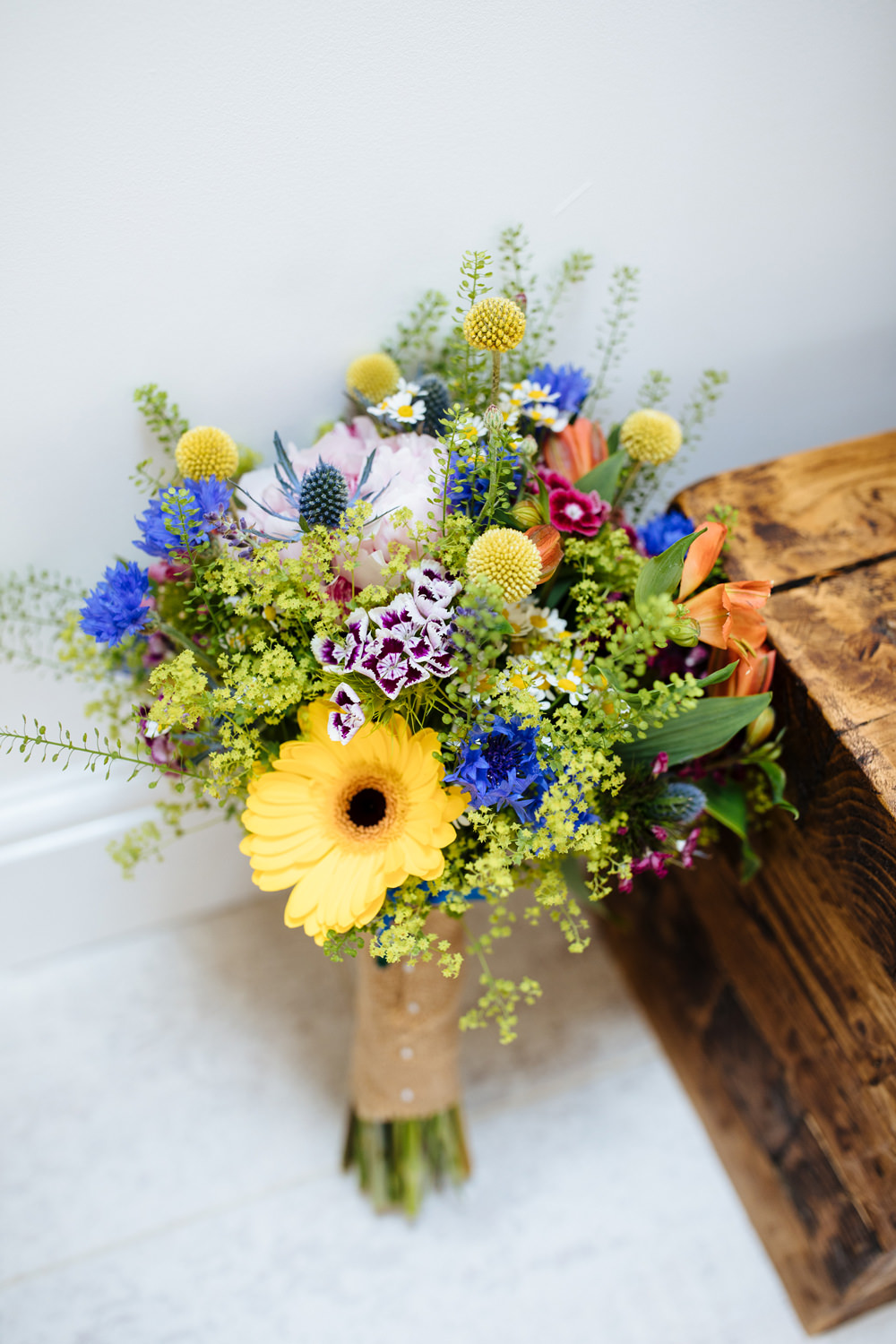 Bouquet Flowers Bride Bridal Gerbera Billy Ball Two Woods Estate Wedding Laura Debourde Photography