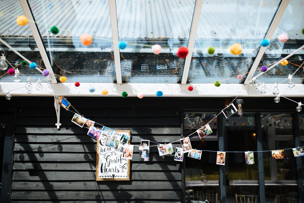 Pom Pom Garland Photo String Two Woods Estate Wedding Laura Debourde Photography