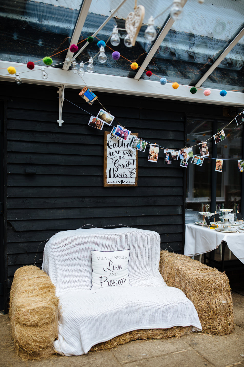 Pom Pom Garland Photo String Two Woods Estate Wedding Laura Debourde Photography