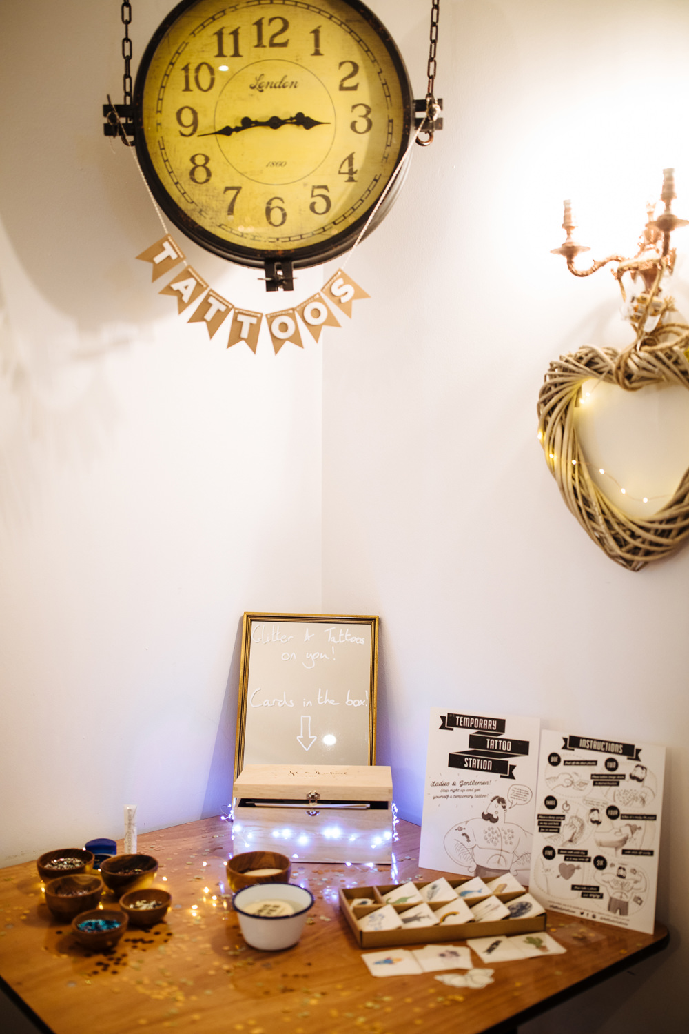 Temporary Tattoo Station Two Woods Estate Wedding Laura Debourde Photography