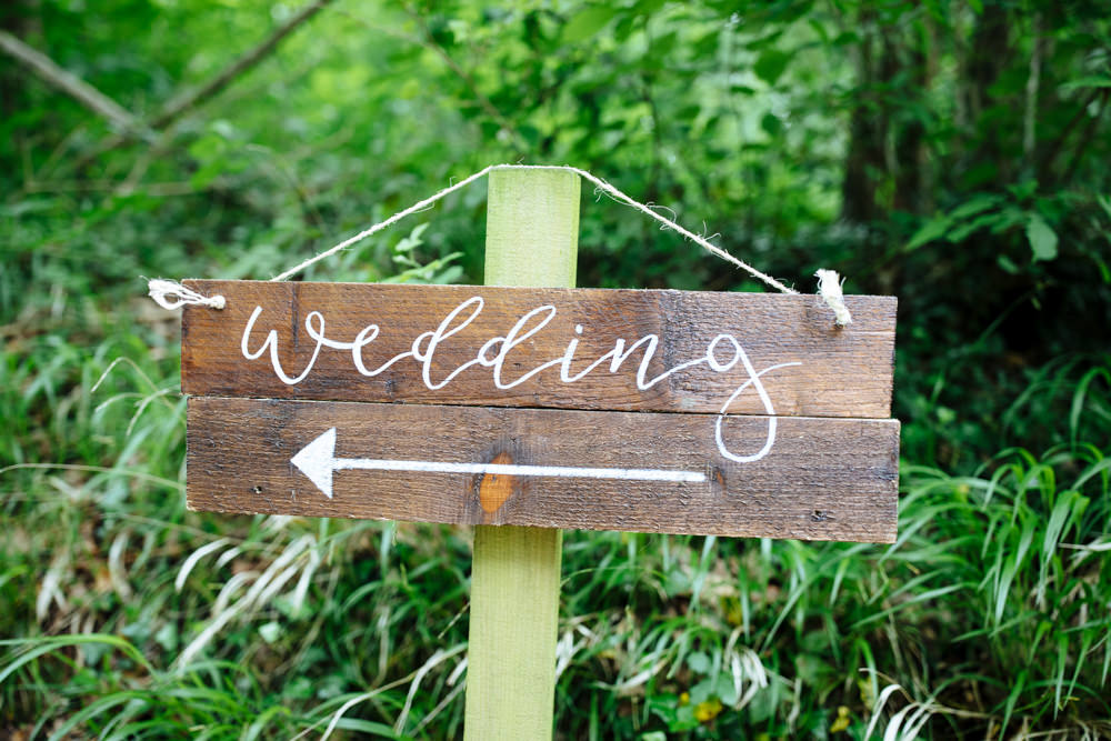 Wooden Sign Signs Signage Signpost Two Woods Estate Wedding Laura Debourde Photography