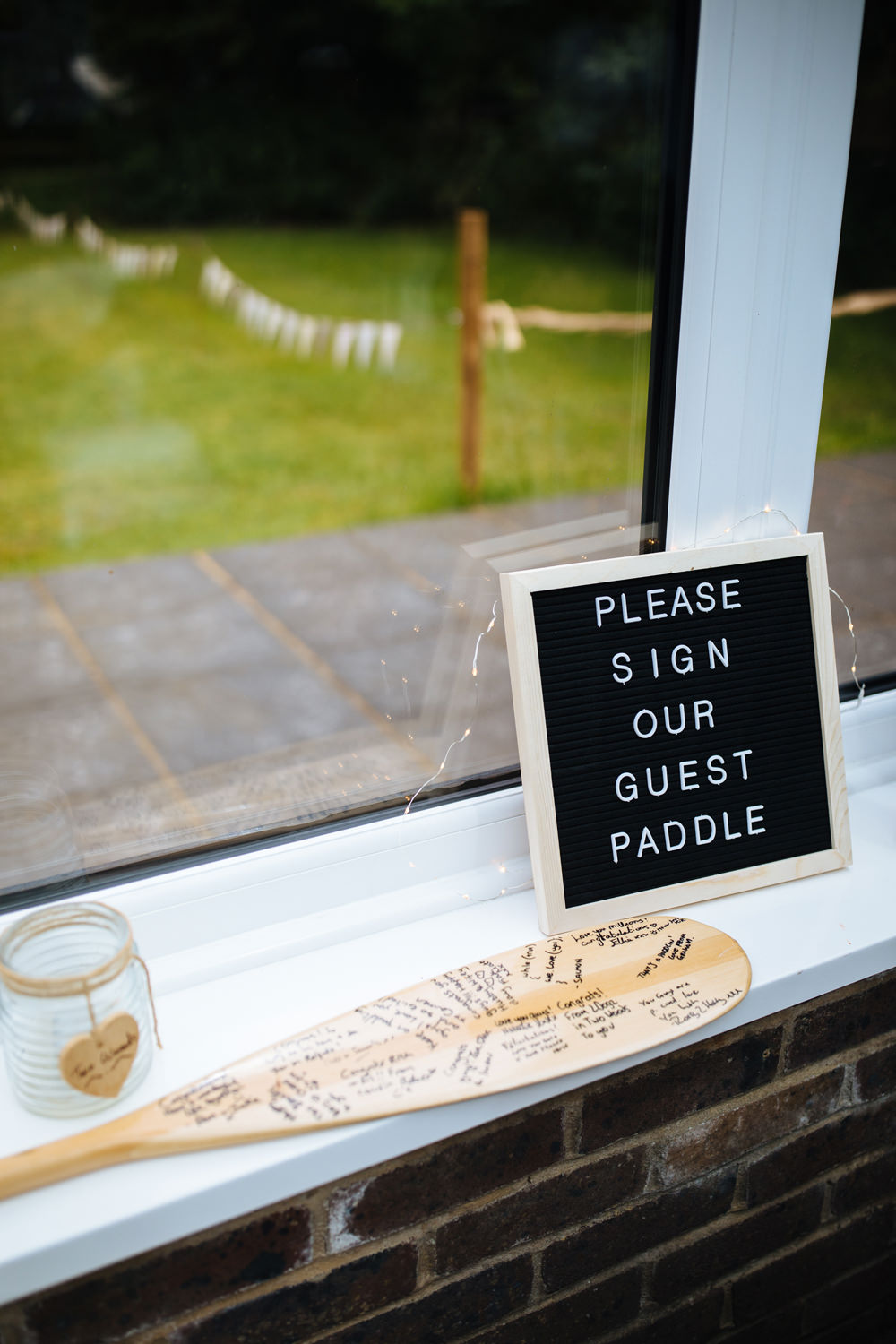 Paddle Guest Book Two Woods Estate Wedding Laura Debourde Photography