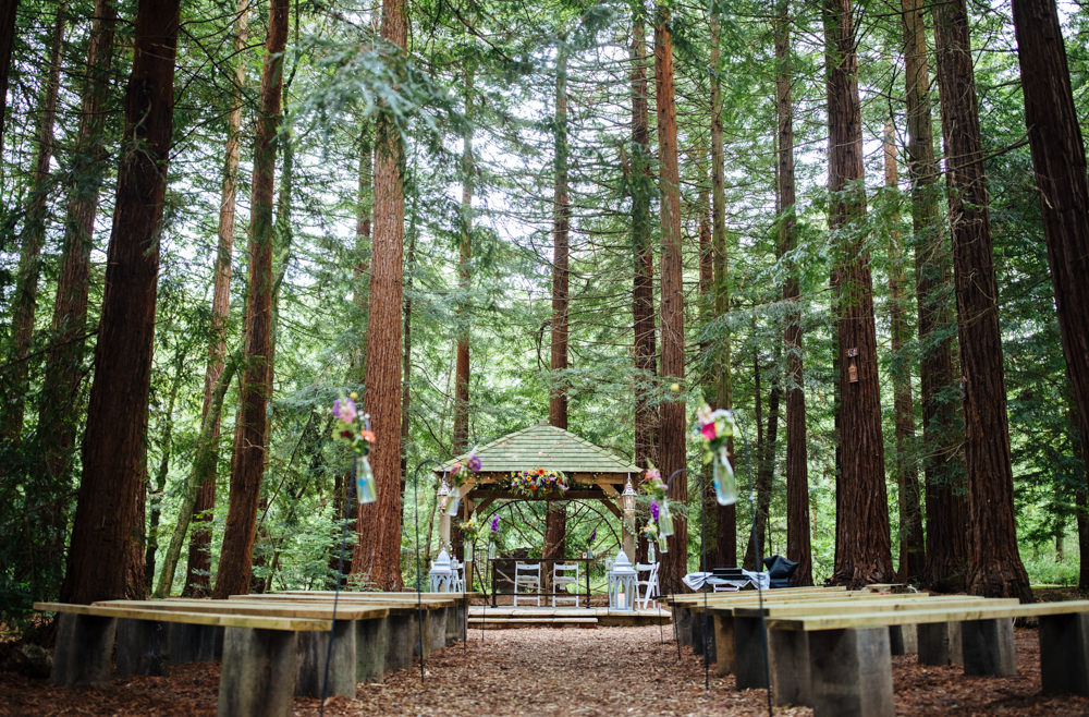 Woodland Forest Ceremony Outdoor Two Woods Estate Wedding Laura Debourde Photography