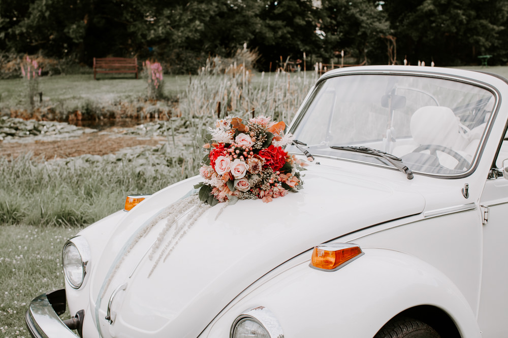 VW Beetle Transport Car Whimsical Wedding Ideas Charlotte Lucy Photography